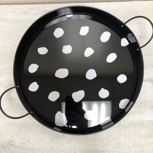 Spotted Metal Serving Tray With Handles